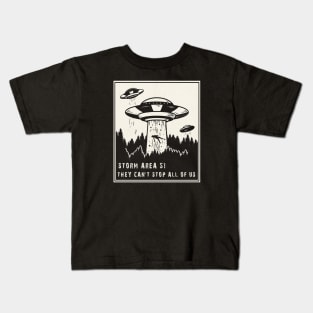 Storm Area 51 They Can't Stop Us All Kids T-Shirt